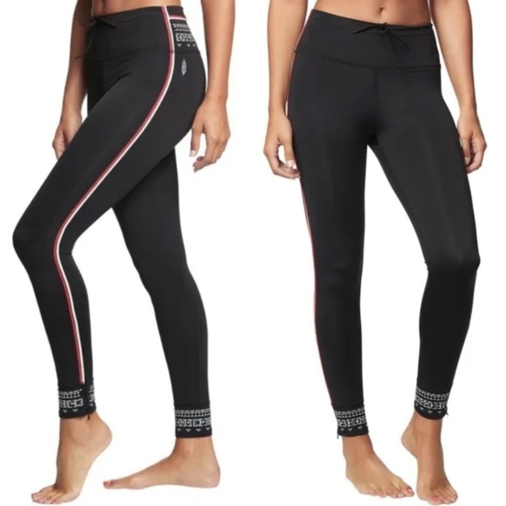 Free People Movement Black Spin Yoga Leggings Fair Isle Size Medium